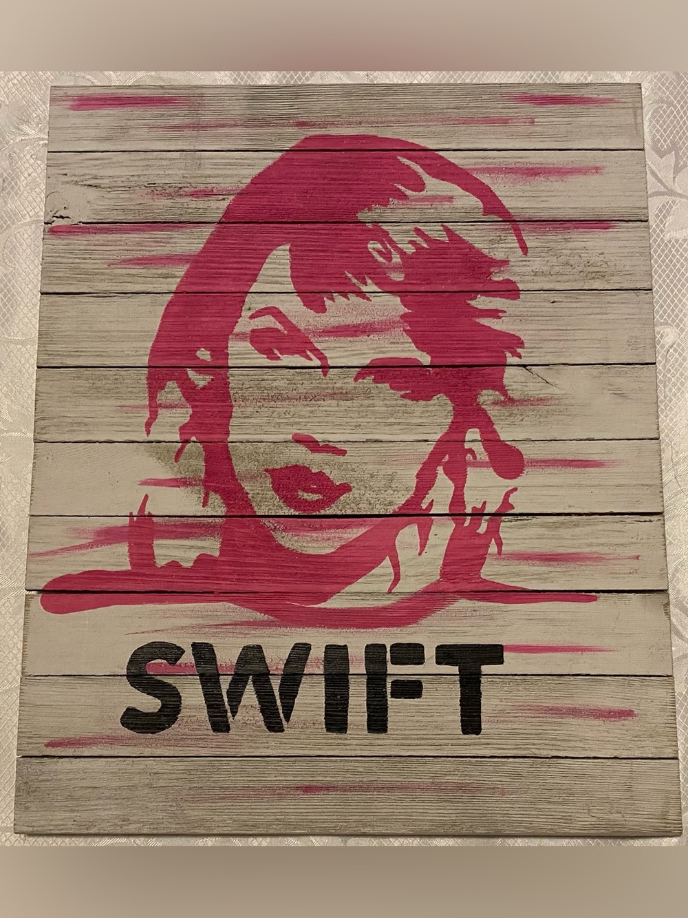 SWIFT Pink Stencil Wall Art - Home Wall Decor